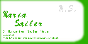 maria sailer business card